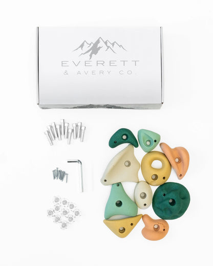Premium Rock Climbing Holds (Moon Rocks) - Everett & Avery Co. - Indoor Climbing Wall - Rock Climbing Holds for Kids